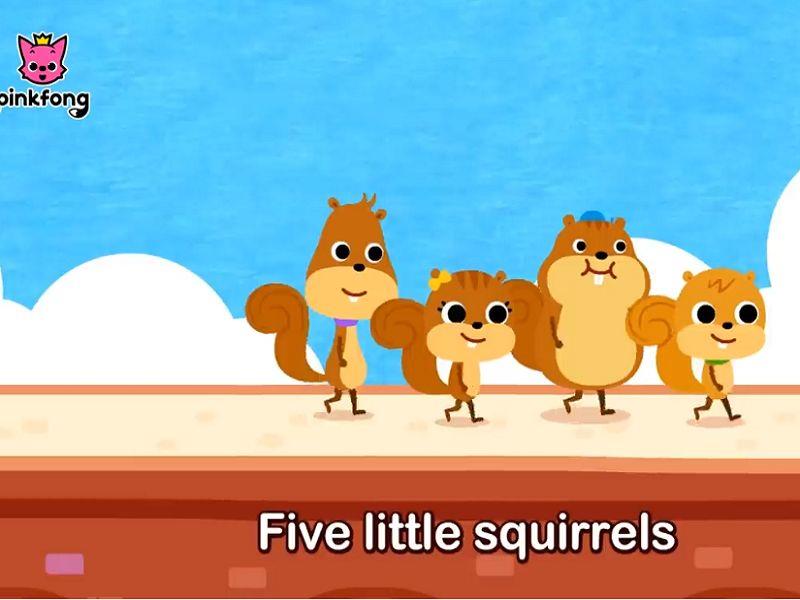 Five Little Squirrels Count 1 to 5 numbers